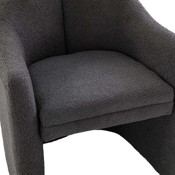 Clément 28 Wide Contemporary Upholstered Accent Barrel Chair with Black Base by HULALA HOME