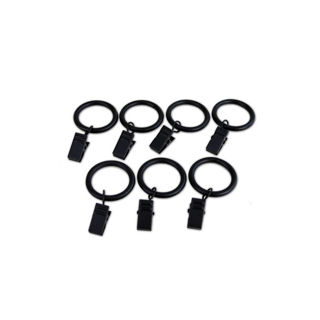 Versailles Home Fashions 7pk Steel Clip Window Curtain Rings Black