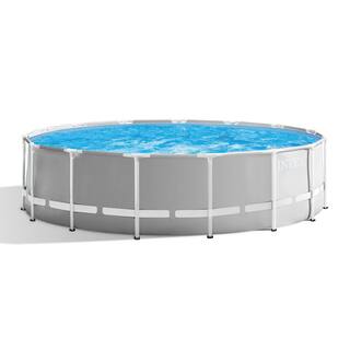 Intex Prism 15 ft. x 48 in. D Round Above Ground Hybrid Metal Frame Pool Set 26725EH