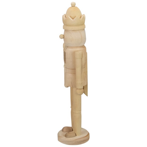 Unfinished Paintable Wooden Christmas Nutcracker With A Crown