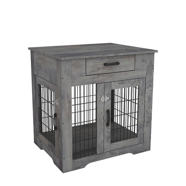 Clihome Dog Crate End Table with Drawer