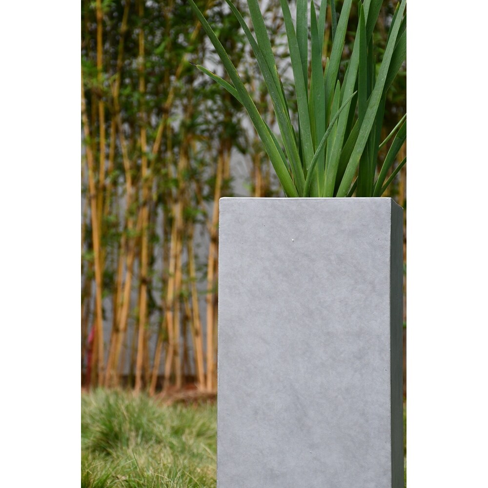 Kante Lightweight Tall Square Outdoor Planter  28 Inch Tall  Concrete   14\