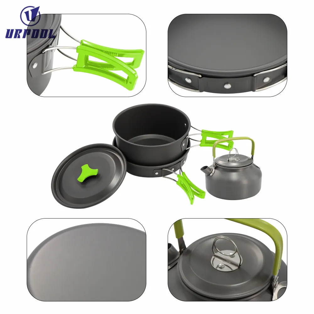 Ultralight Camping Cookware Outdoor Cooking Set Travel Tableware Cooking Stove Kit Pan Hiking Picnic Pot Utensil Equipment