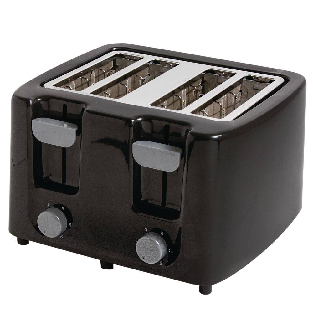 Continental 4-Slice Black Toaster with Cool-Touch Exterior CE-TT029