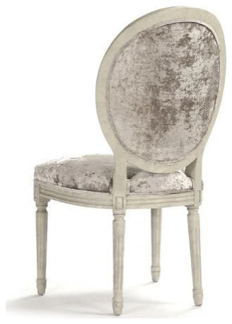 Chezare Medallion Side Chair Distressed Ivory   French Country   Dining Chairs   by Rustic Home Furniture Deco  Houzz