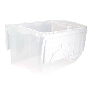 Sterilite 1914 Single 48 Quart Clear Hinged Lid Storage Tote Container (12 Pack) 12 x 19148006