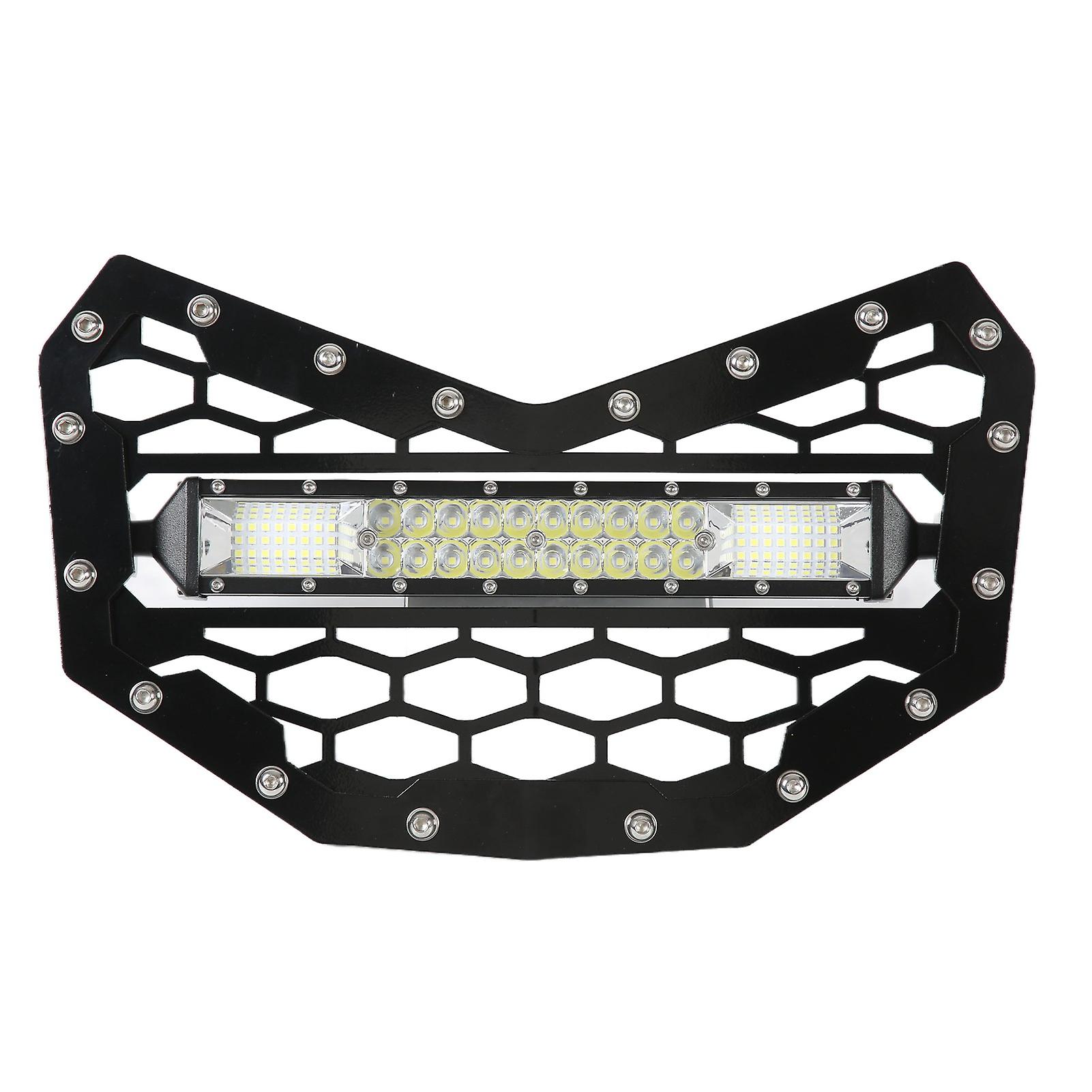 Black Utv Mesh Grille With Led Lightbar Waterproof Aluminum Alloy Replacement For Canam Maverick X3 20172021