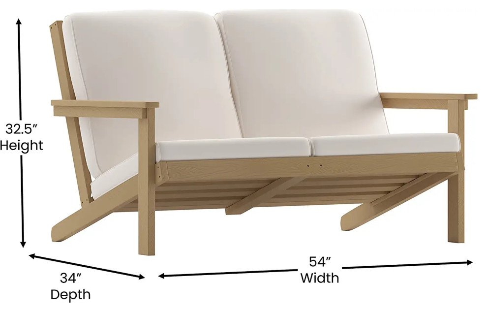 Contemporary Outdoor Loveseat  Adirondack Design  ampCushioned Seat   Transitional   Outdoor Loveseats   by Decor Love  Houzz