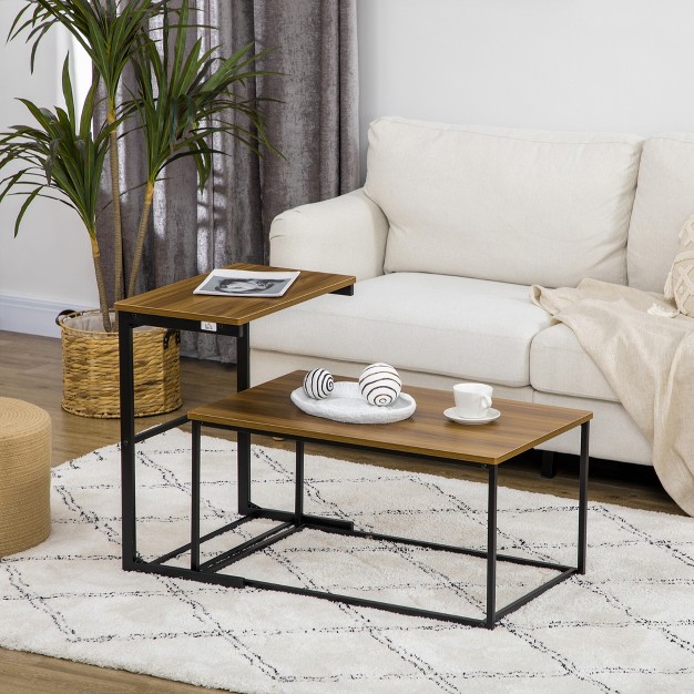 Homcom Modern Nesting Coffee Table Set For Living Room Furniture