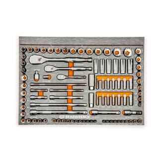 GEARWRENCH 120XP 14 in. 38 in. 12 in. Drive Standard and Deep SAEMetric Mechanics Tool Set in EVA Tray (94-Piece) 83071-07