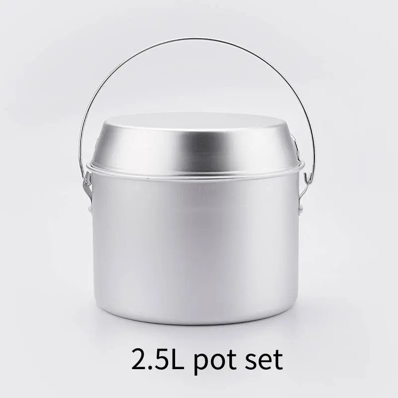 Outdoor Camping Picnic Portable Aluminum Pot Cover Durable Lightweight Folding Camping Pot Set