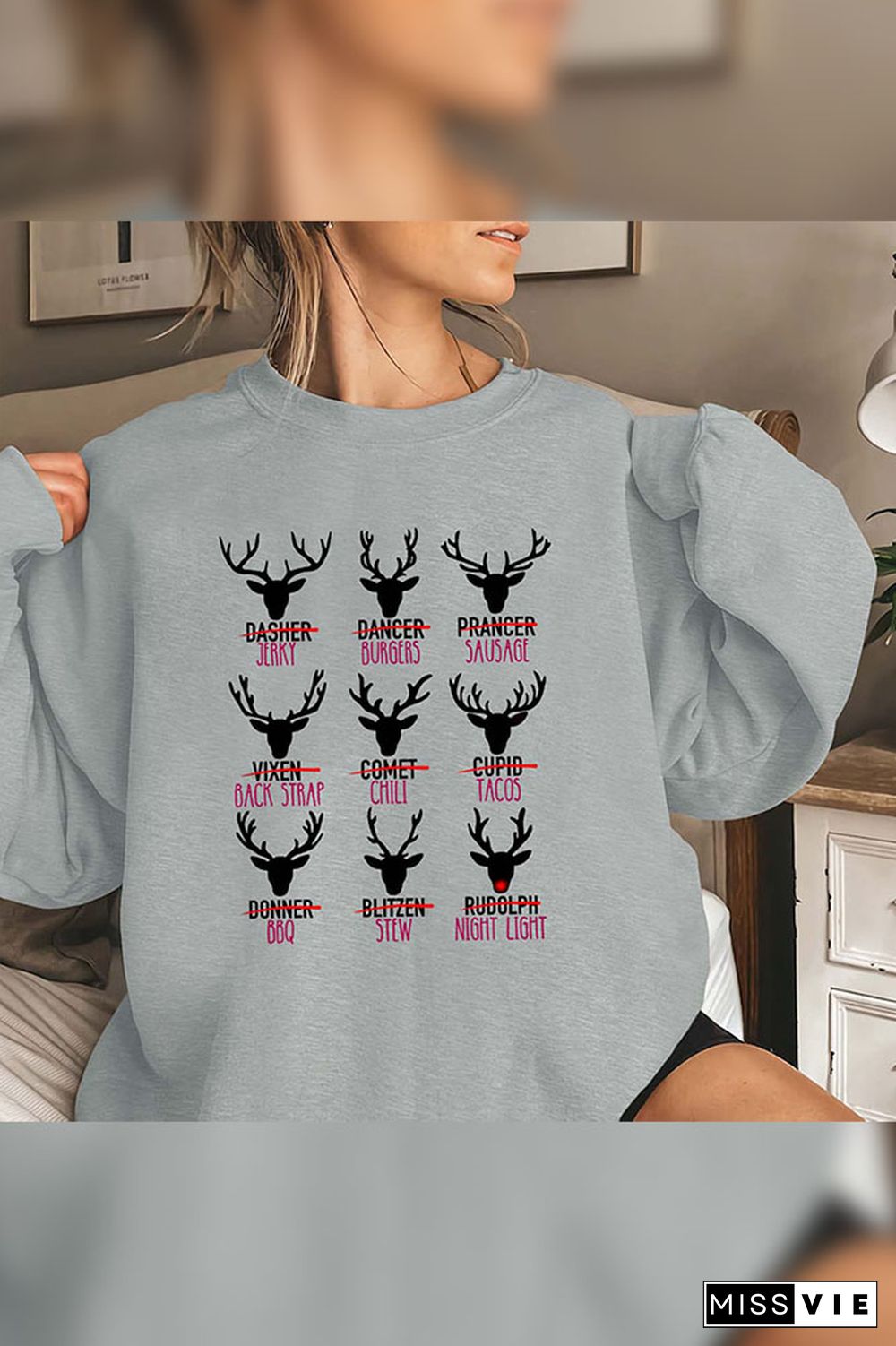 Christmas Reindeer,Reindeer Varieities,2023 Merry Christmas Sweatshirt Wholesale