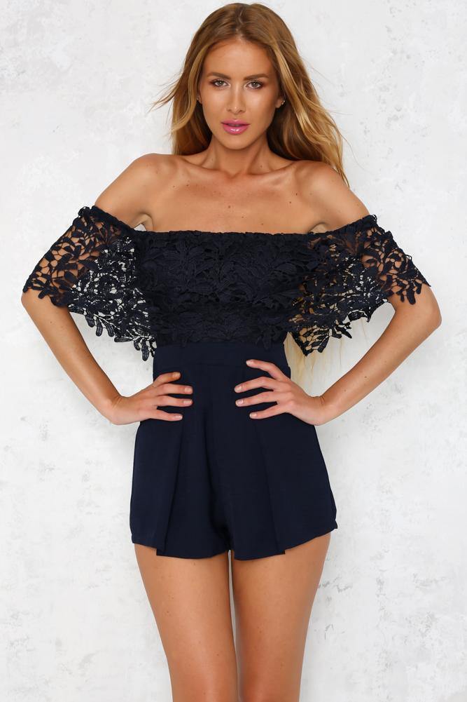 Hang Tight Romper Navy