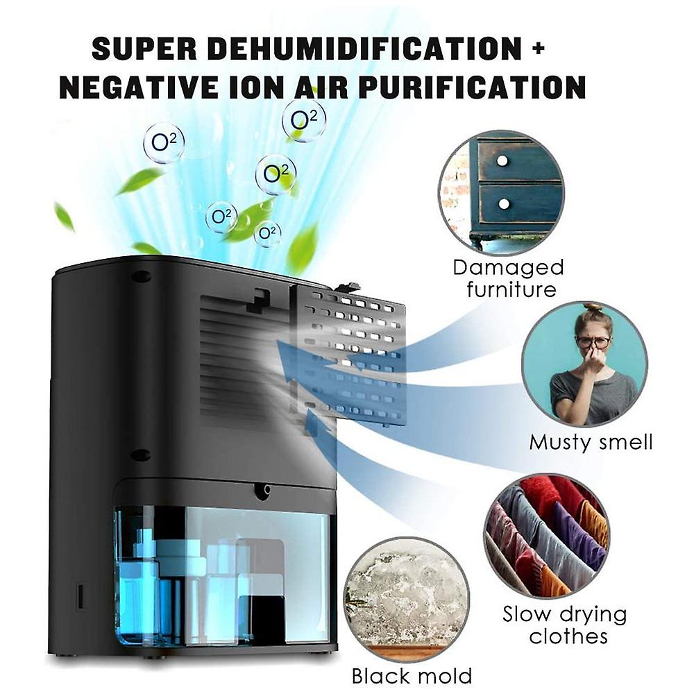 1200ml Portable Air Dehumidifier 2 In 1 Remove Damp Anion Purification Electric Air Purifier Quiet Air Cleaner For Home Kitchen