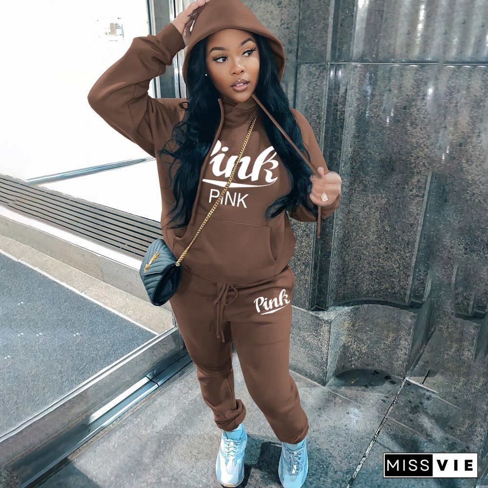 Thick Fleece Hoodies Sweatshirt and Pants Suits