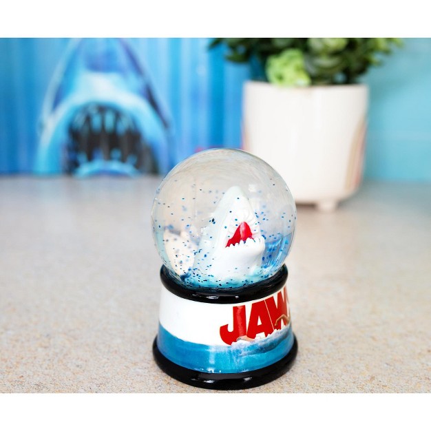 Silver Buffalo Jaws Light up Mini Snow Globe 3 Inches Tall