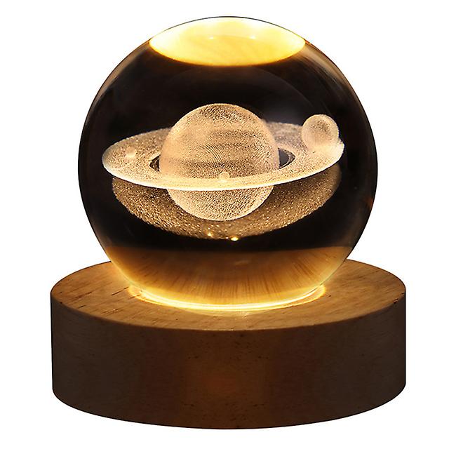 Unique Glowing Planetary Galaxyastronaut Crystal Ball Night Lights Usb Power Warm Bedside Light Christmas Kid Gift Night Lamp