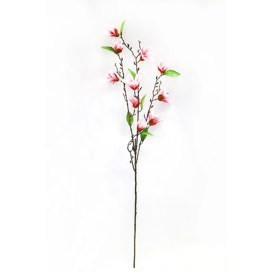 Supplies 90cm long pink color artificial magnolia spray