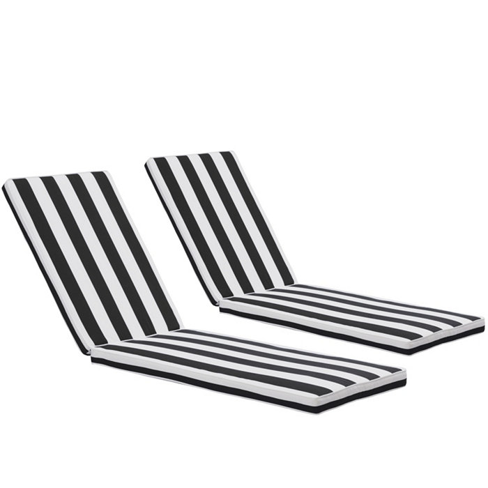 Simplie Fun 2PCS Set Outdoor Lounge Chair Cushion Replacement Patio Furniture Seat Cushion Chaise Lounge Cushion