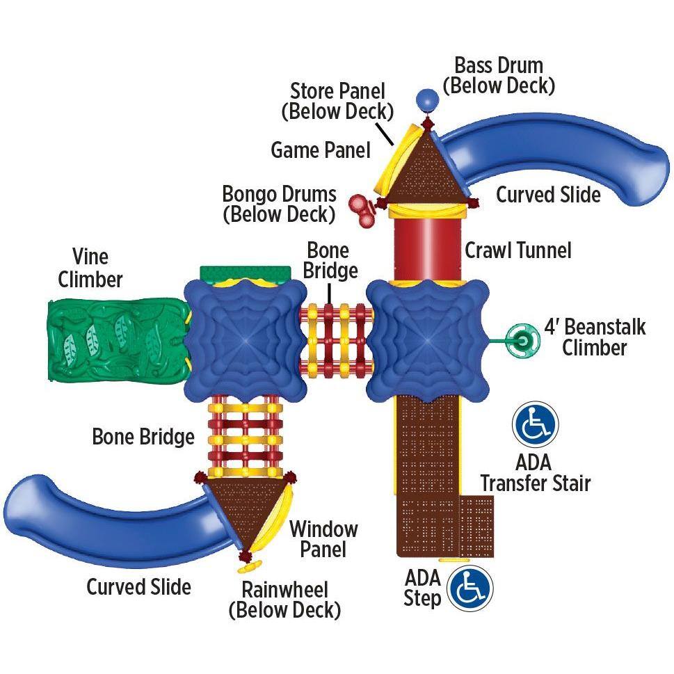 Ultra Play UPlay Today Pike's Peak (Playful) Commercial Playset with Ground Spike UPLAY-014-P