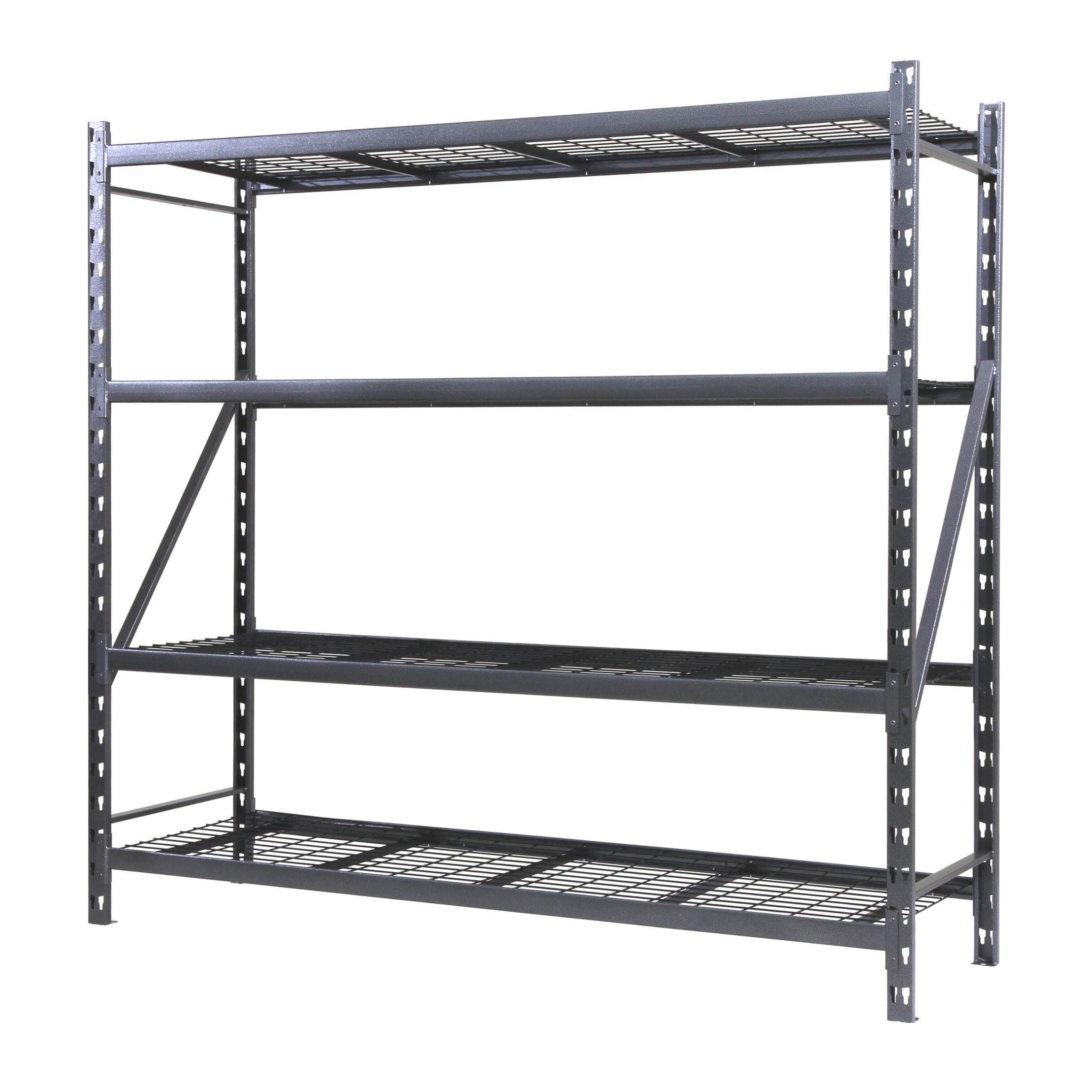 Stronghold Garage Gear Heavy Duty 4-Shelf Metal Rack with Wire Decking in Textured Gray, 1000lbs per shelf