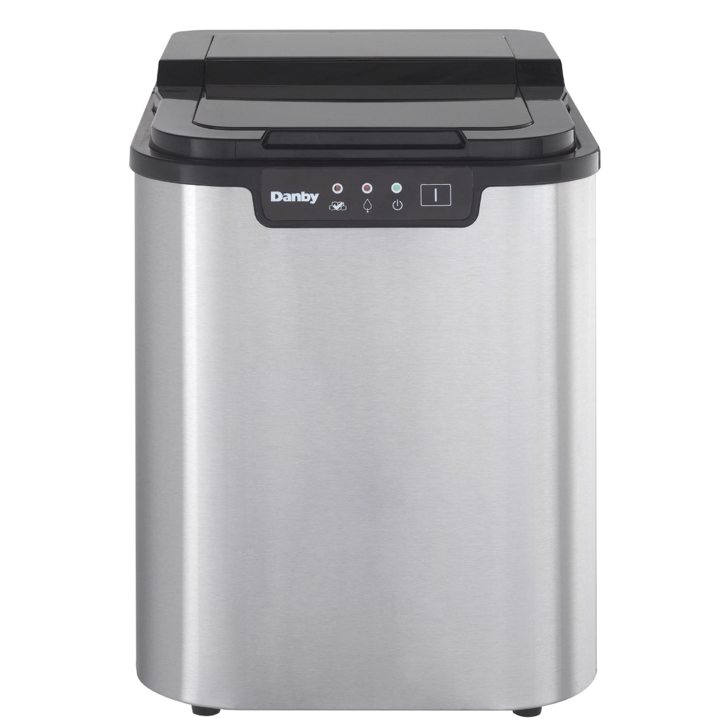 Danby 2 lb Black/Silver Stainless Steel Ice Maker 120 W