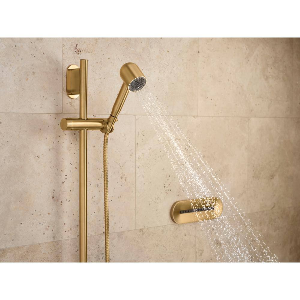 KOHLER Statement 1-Spray Patterns with 2.5 GPM 2.5 in. Wall Mount Handheld Shower Head in Vibrant Brushed Moderne Brass 26286-2MB