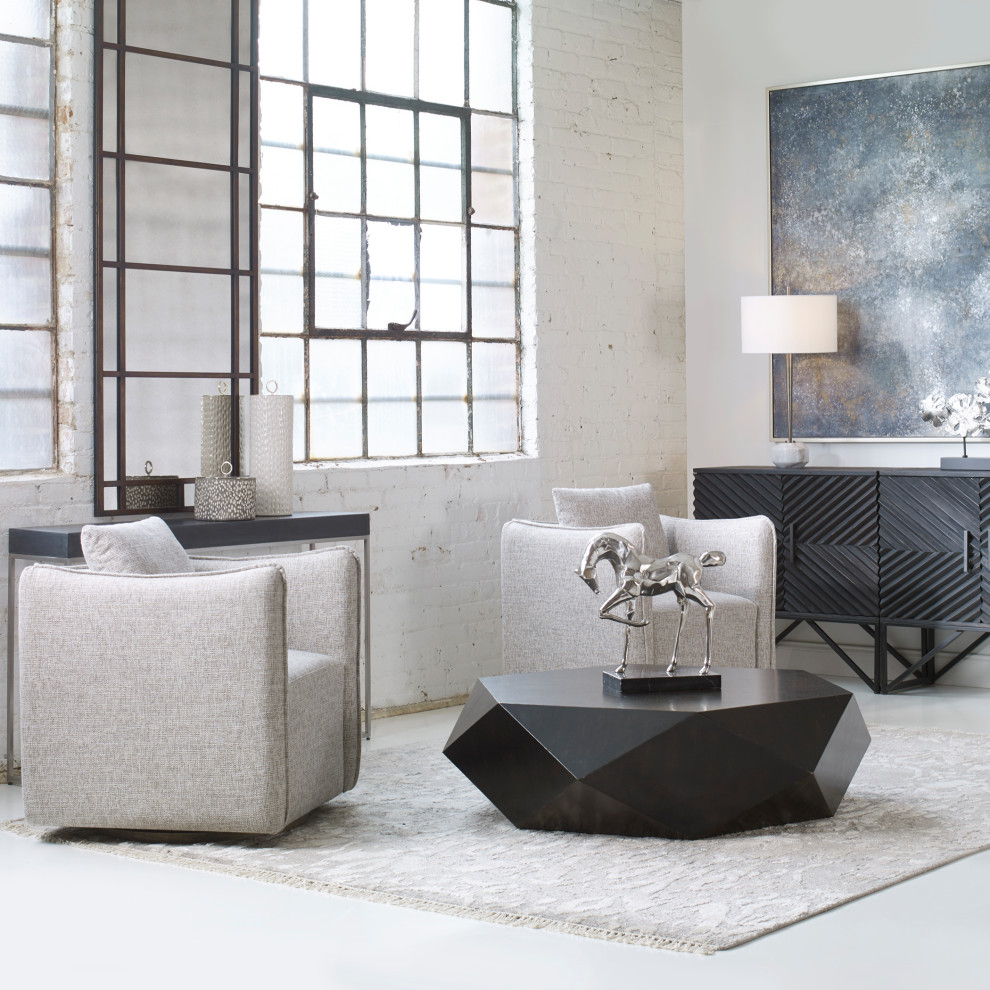 Uttermost Volker Worn Black Coffee Table   Rustic   Coffee Tables   by Lighting and Locks  Houzz