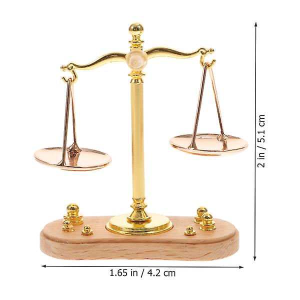 1 Set Miniature Vintage Balance Scale Dollhosue Mini Balance Scales Weight