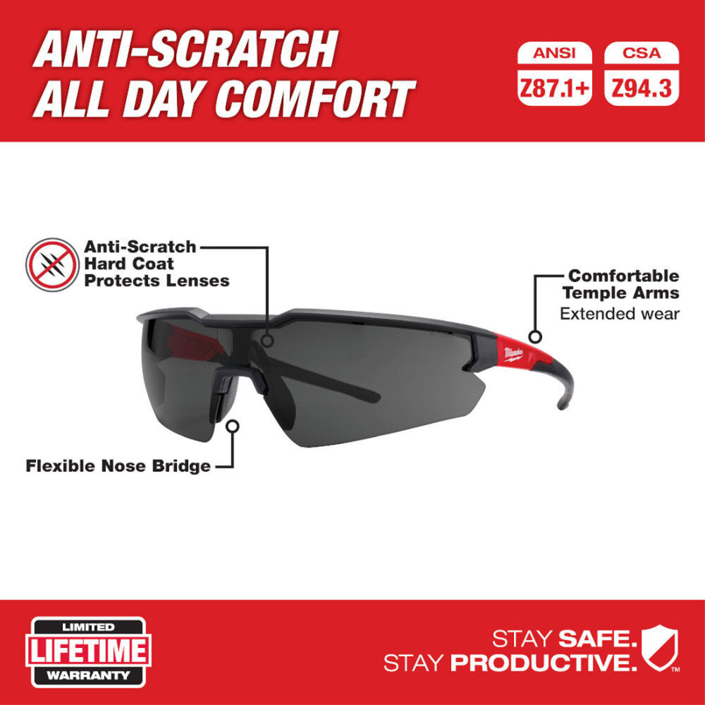 Milwaukee Safety Glasses - Tinted Anti-Scratch Lenses (Polybag) 48-73-2016 from Milwaukee