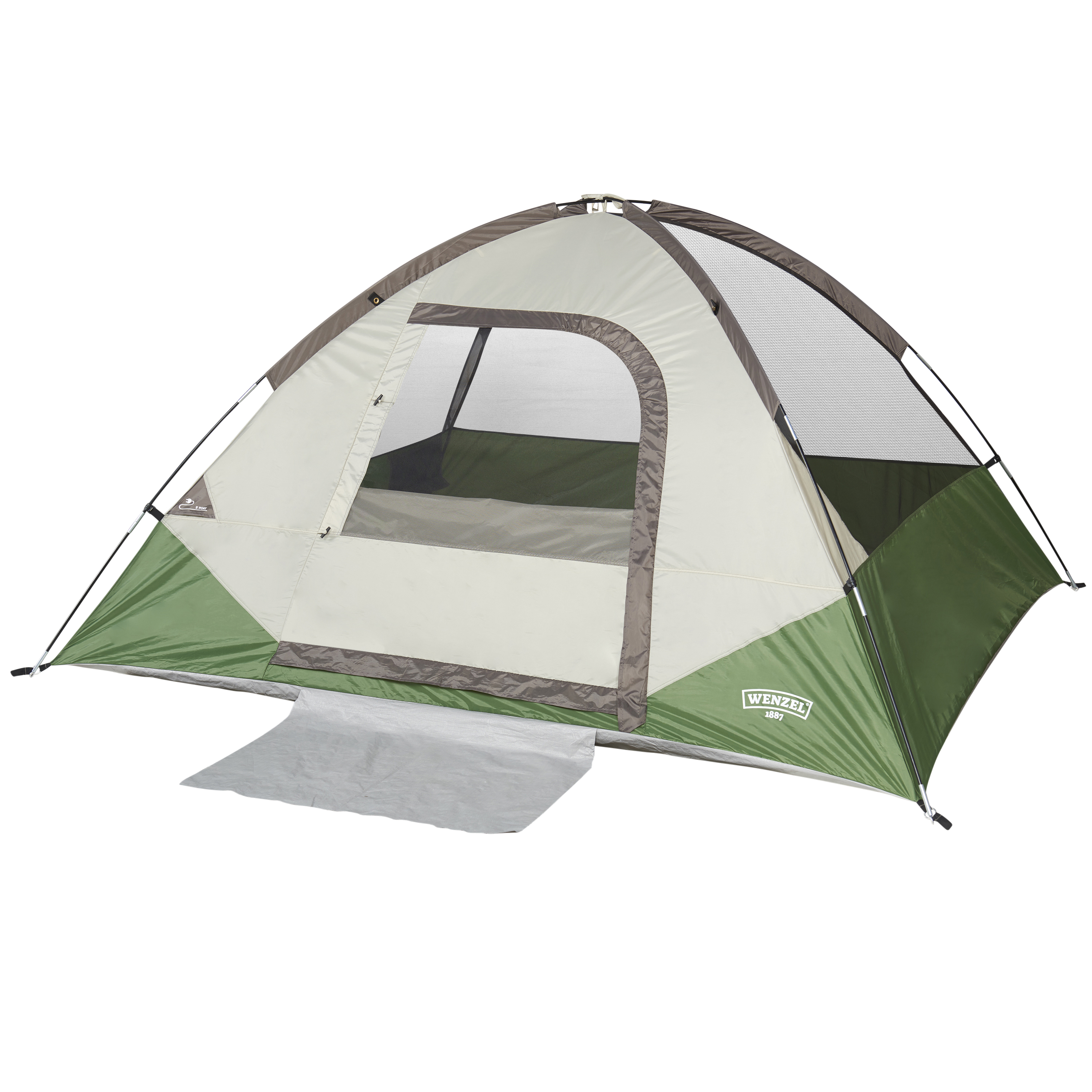 Wenzel Jack Pine Green 4-Person Dome Tent， 7'x8'