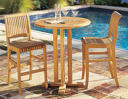 Teak Outdoor Giva Bar Set  1 Table and 2 Chairs   Craftsman   Outdoor Pub And Bistro Sets   by Teak Deals  Houzz