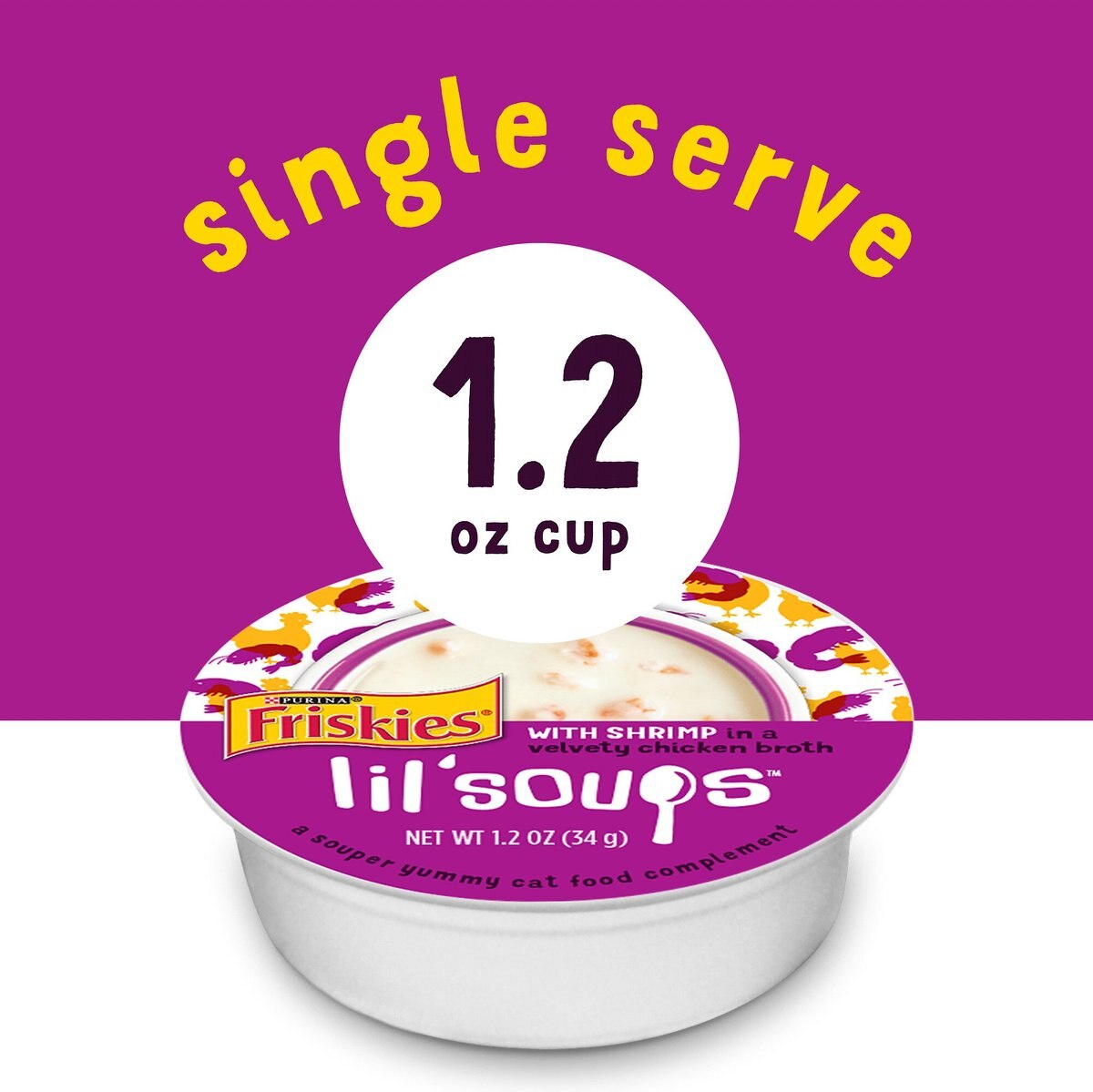 Friskies Lil' Soups with Shrimp in a Velvety Chicken Broth Cat Food Topper