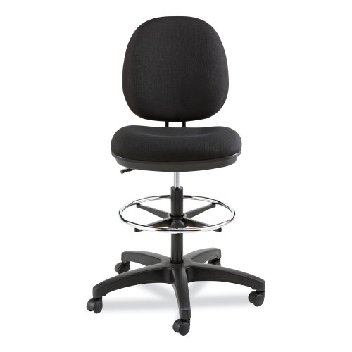 Alera Interval Series Swivel Task Stool， Supports Up to 275 lb， 23.93 to 34.53 Seat Height， Black Fabric (IN4611)