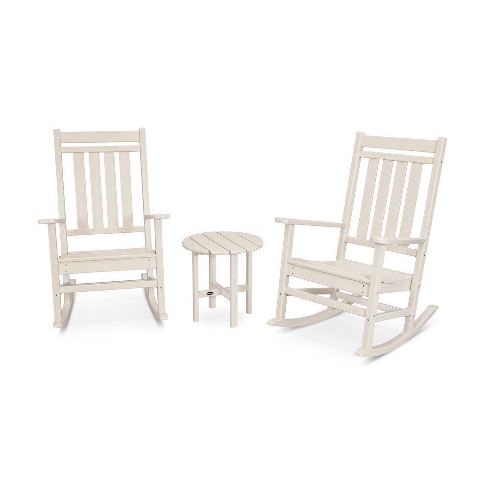 POLYWOOD Estate 3 Piece Porch Rocking Chair Set