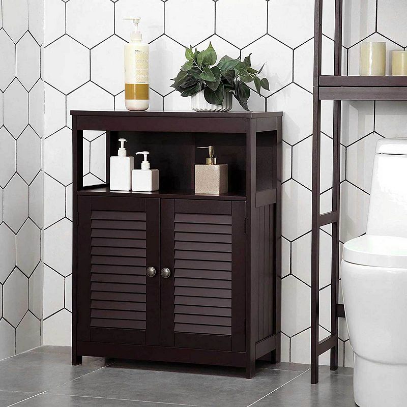 BreeBe Double Shutter Door Cabinet Brown