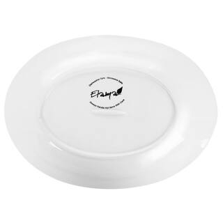 Elama 19 in. L x 10.5 in. W x 8.5 in. H Oval White Porcelain 3-Tier Plate Serveware Stand (Set of 4) 985116786M