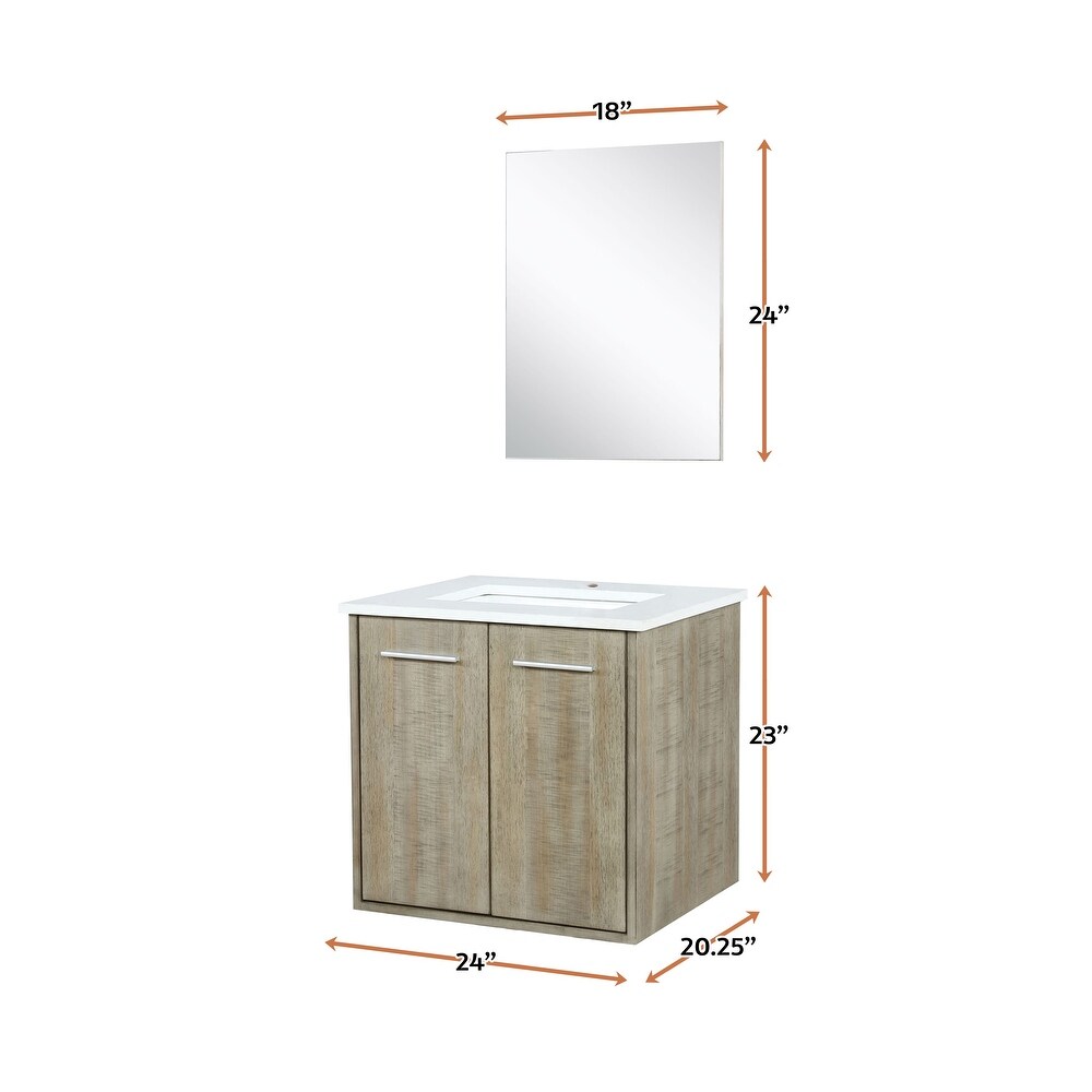 Fairbanks 24 in W x 20 in D Rustic Acacia Bath Vanity  Cultured Marble Top and 18 in Mirror