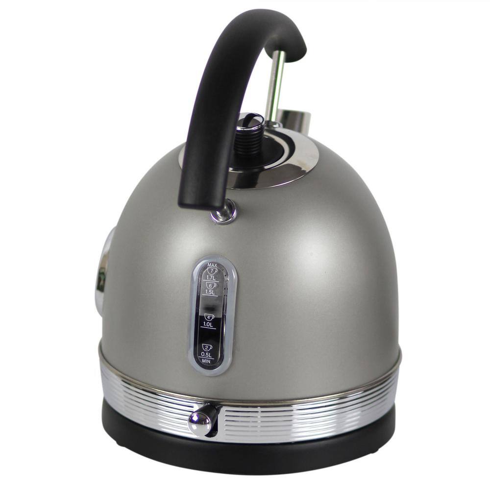 West Bend Retro-Style Electric Kettle 1.7 Liter Capacity 1500 W In Gray KTWBRTGR13