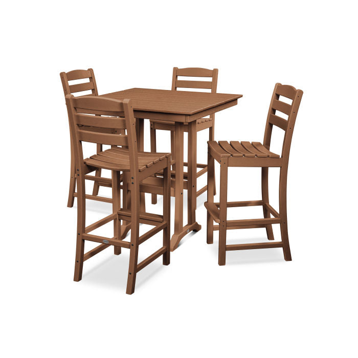 Polywood La Casa Café 5-Piece Farmhouse Trestle Bar Set PWS435-1