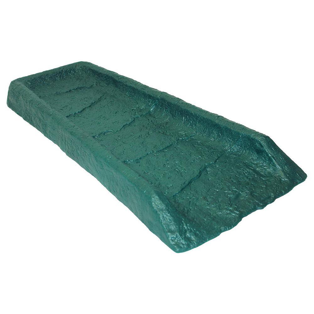 Emsco 24 in. Hunter Green Natural Stone Textured Decorative Downspout Rain Splash Block 2104-1