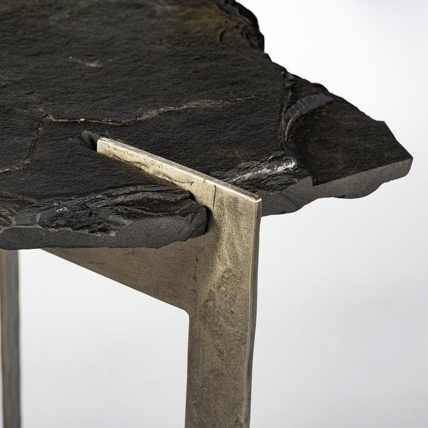 Shale I Black Slate Side Table