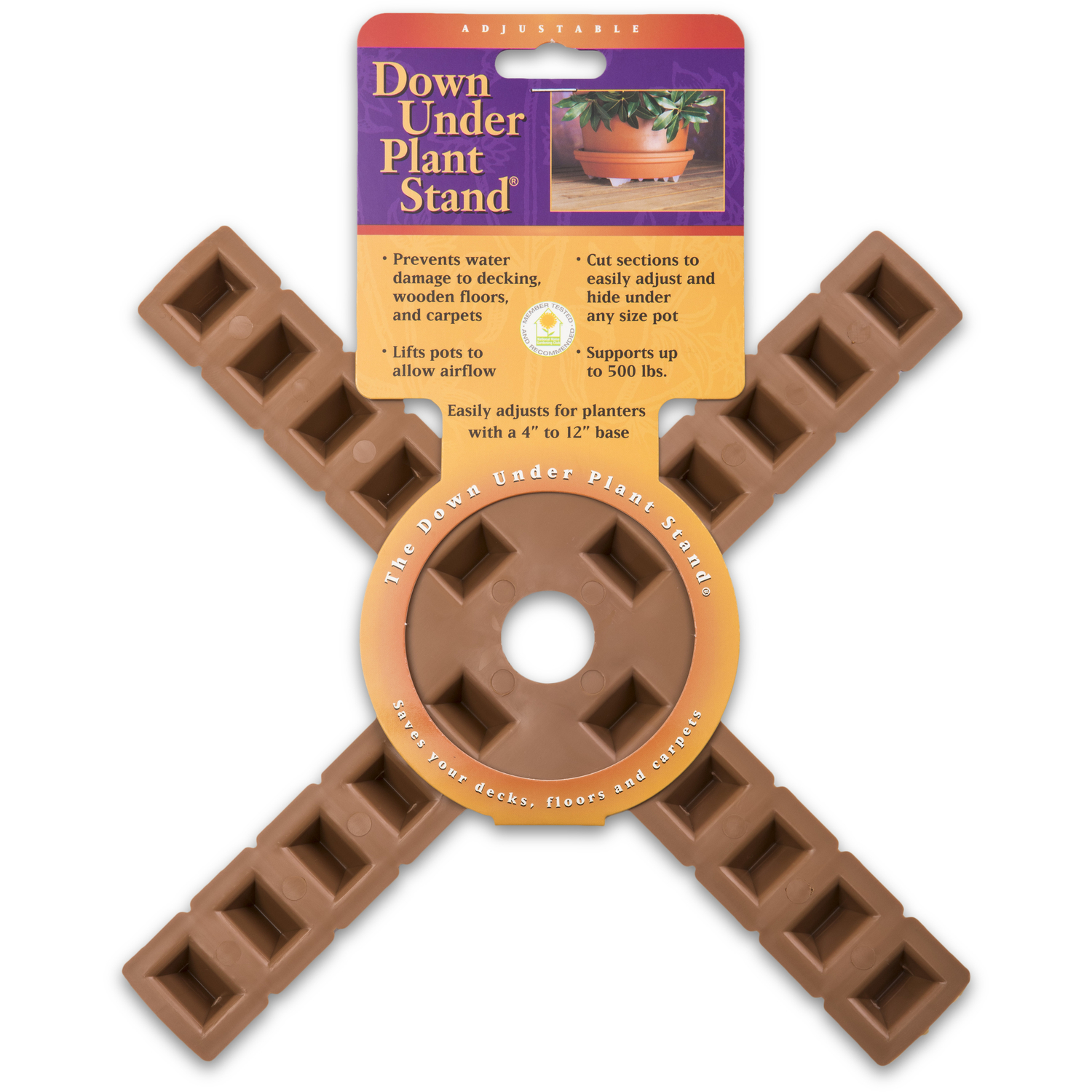 Down Under Decksaver 1 in. H X 12 in. W X 12 in. D Plastic Planter Trivet Terracotta