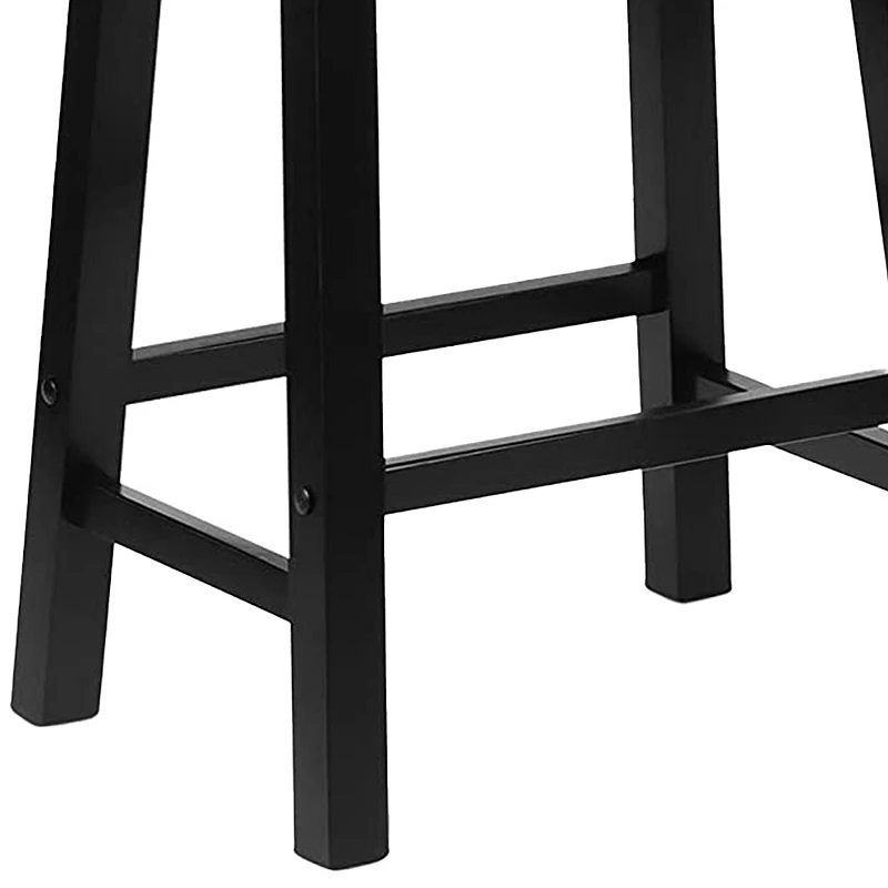 Pj Wood Classic Saddle Seat 24 Tall Kitchen Counter Stools， Black (set Of 4)