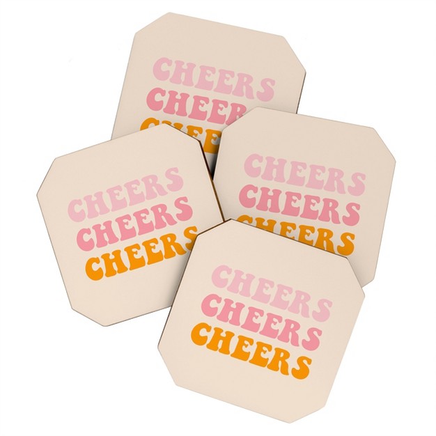 Socoart Cheers Cheers Cheers Coaster Set Deny Designs