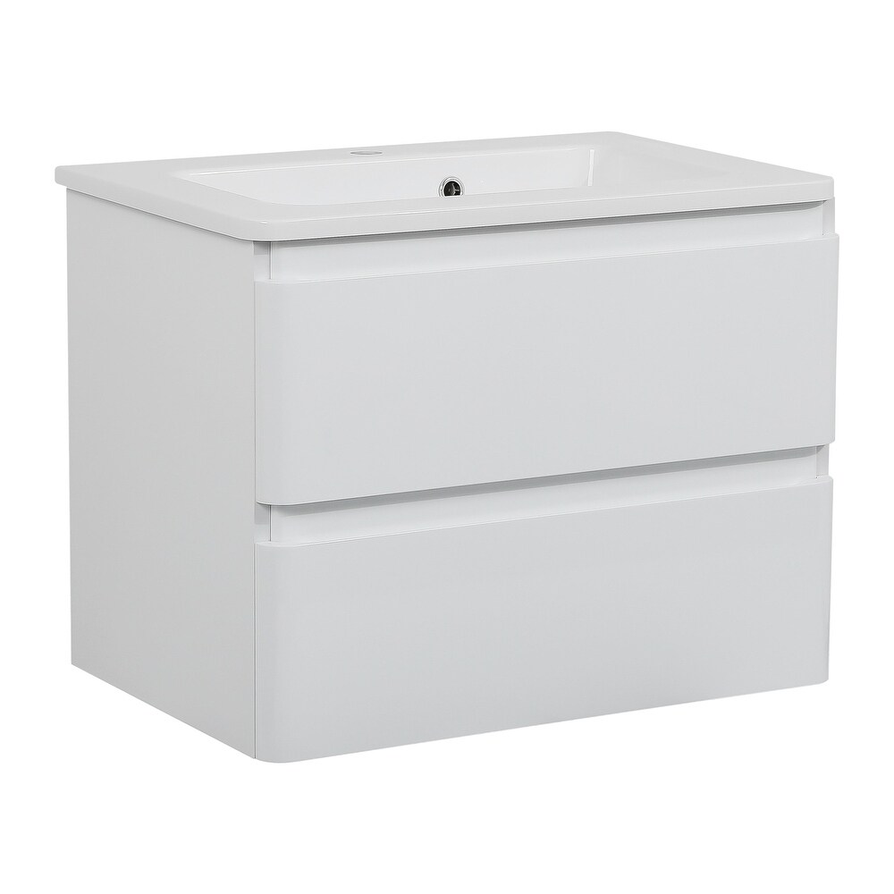 Modern Wall Mounted Bathroom Vanity with Washbasin  Comfort Collection with Mirror Simple 40\