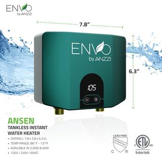 ANZZI WH-AZ035-M1 ENVO Ansen 3.5 kW 0.8 GPM Tankless Electric Water Heater WH-AZ035-M1