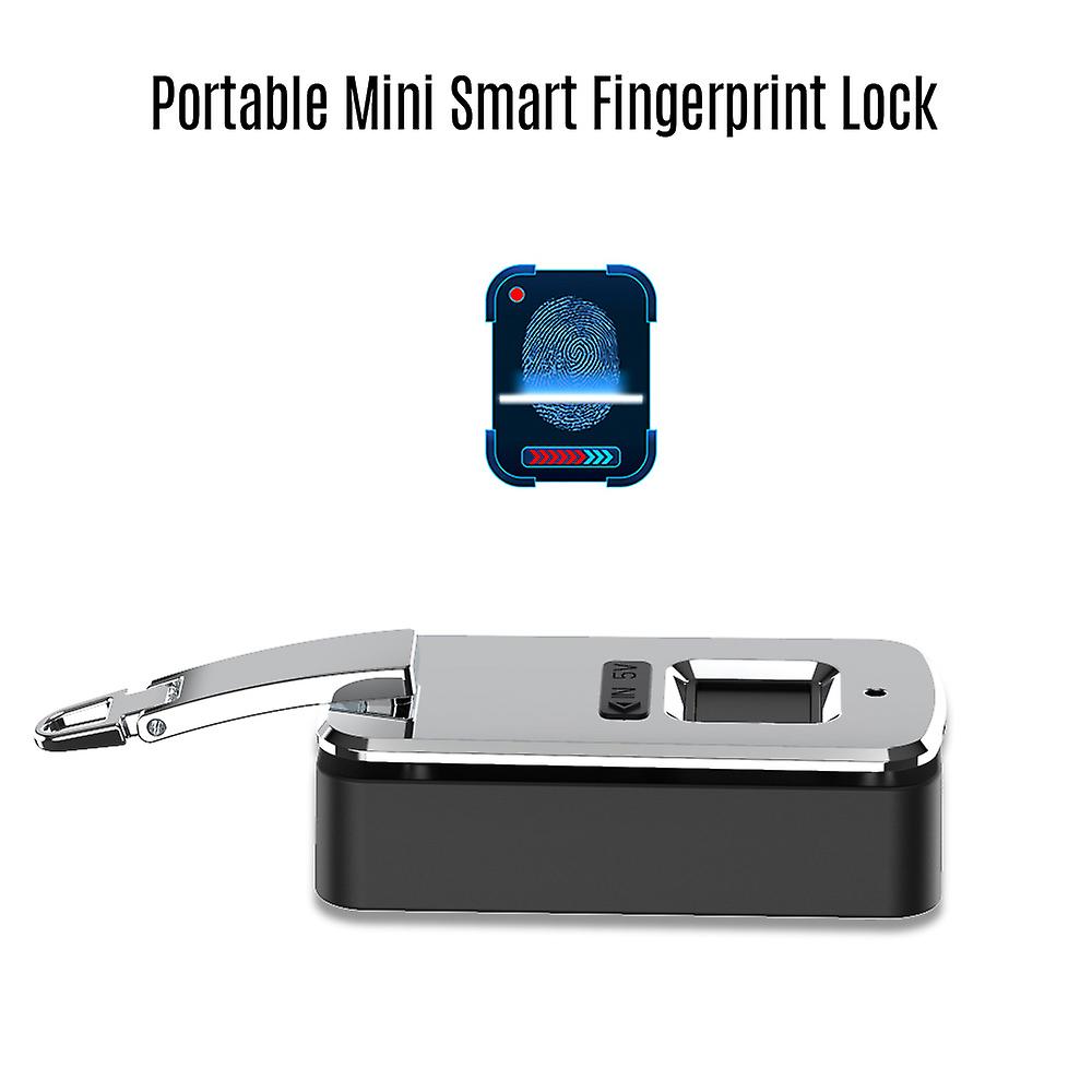 Portable Mini Smart Fingerprint Lock Smart Padlock For Suitcase Backpack Handbags White