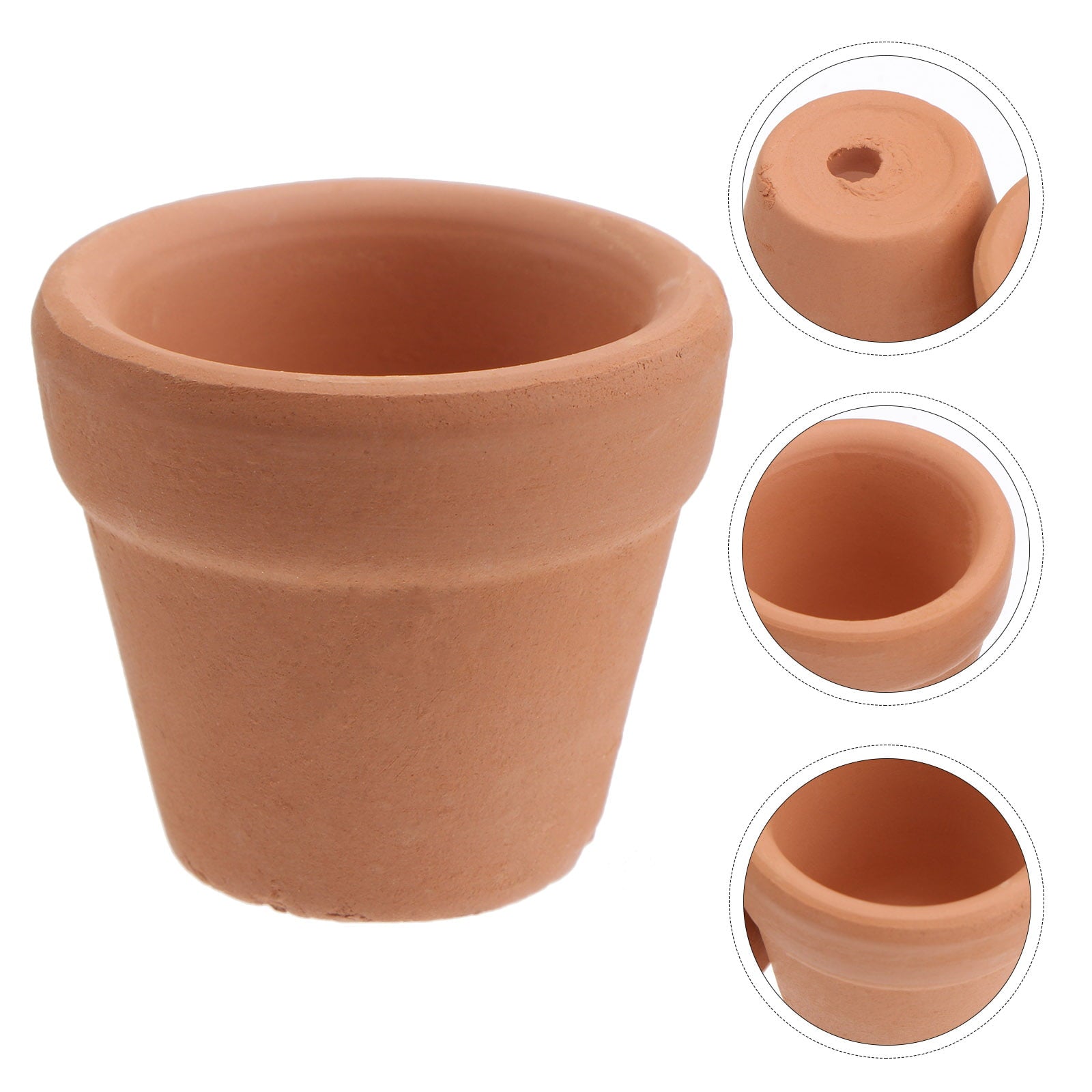 TINKSKY 10Pcs 3x3cm Small Mini Terracotta Pot Clay Ceramic Pottery Planter Cactus Flower Pots Succulent Nursery Pots Great