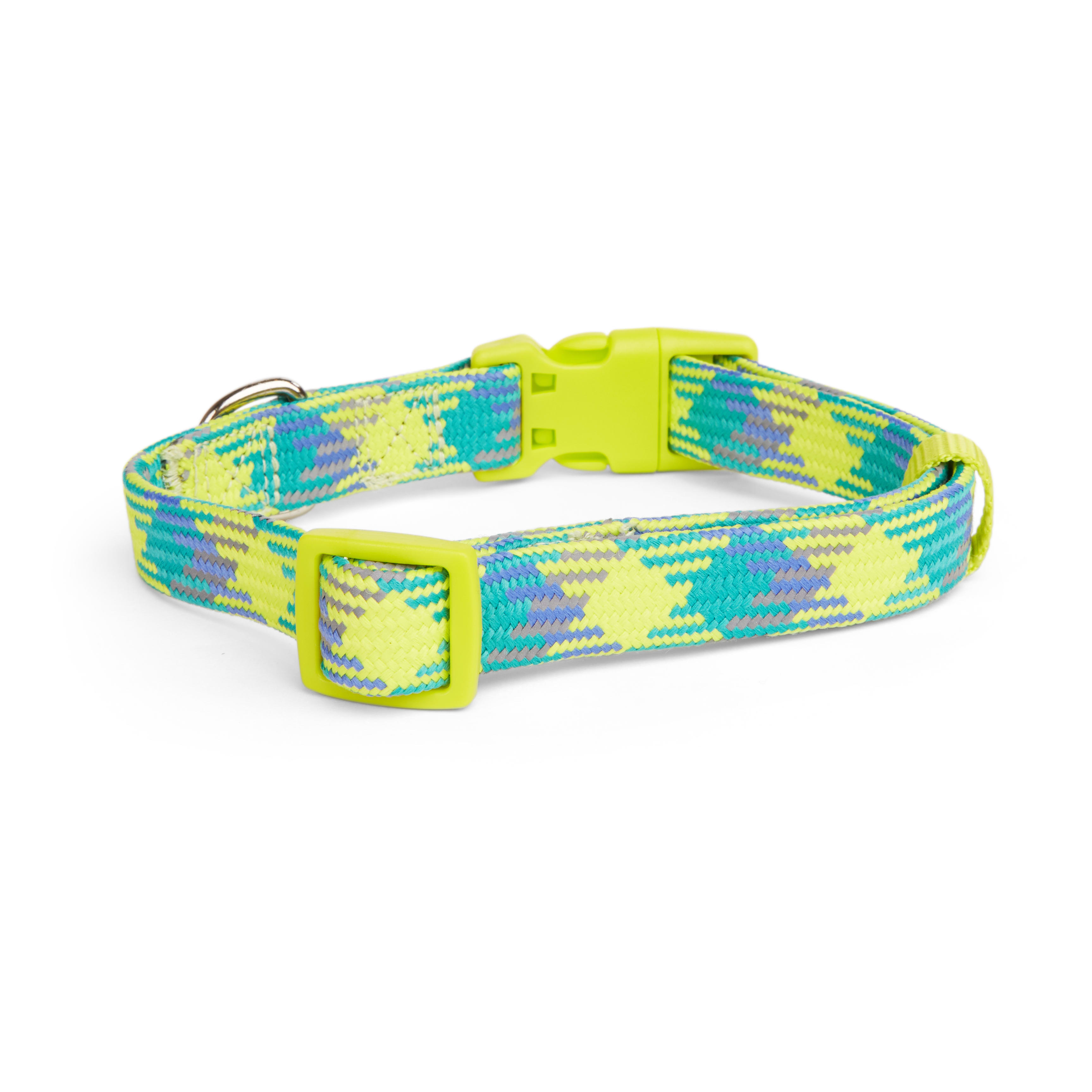 YOULY Yellow/Blue Reflective Dog Collar， Small